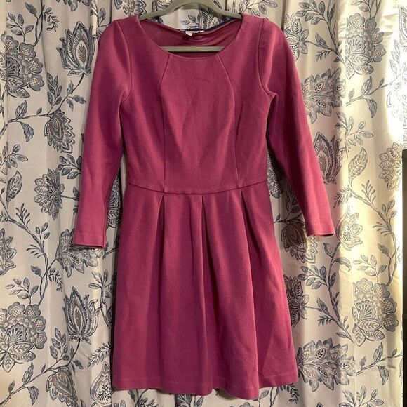 BODEN  Womens 8R TEXTURED COTTON BLEND ORCHID LINDSEY PONTE DRESS - Picture 1 of 7